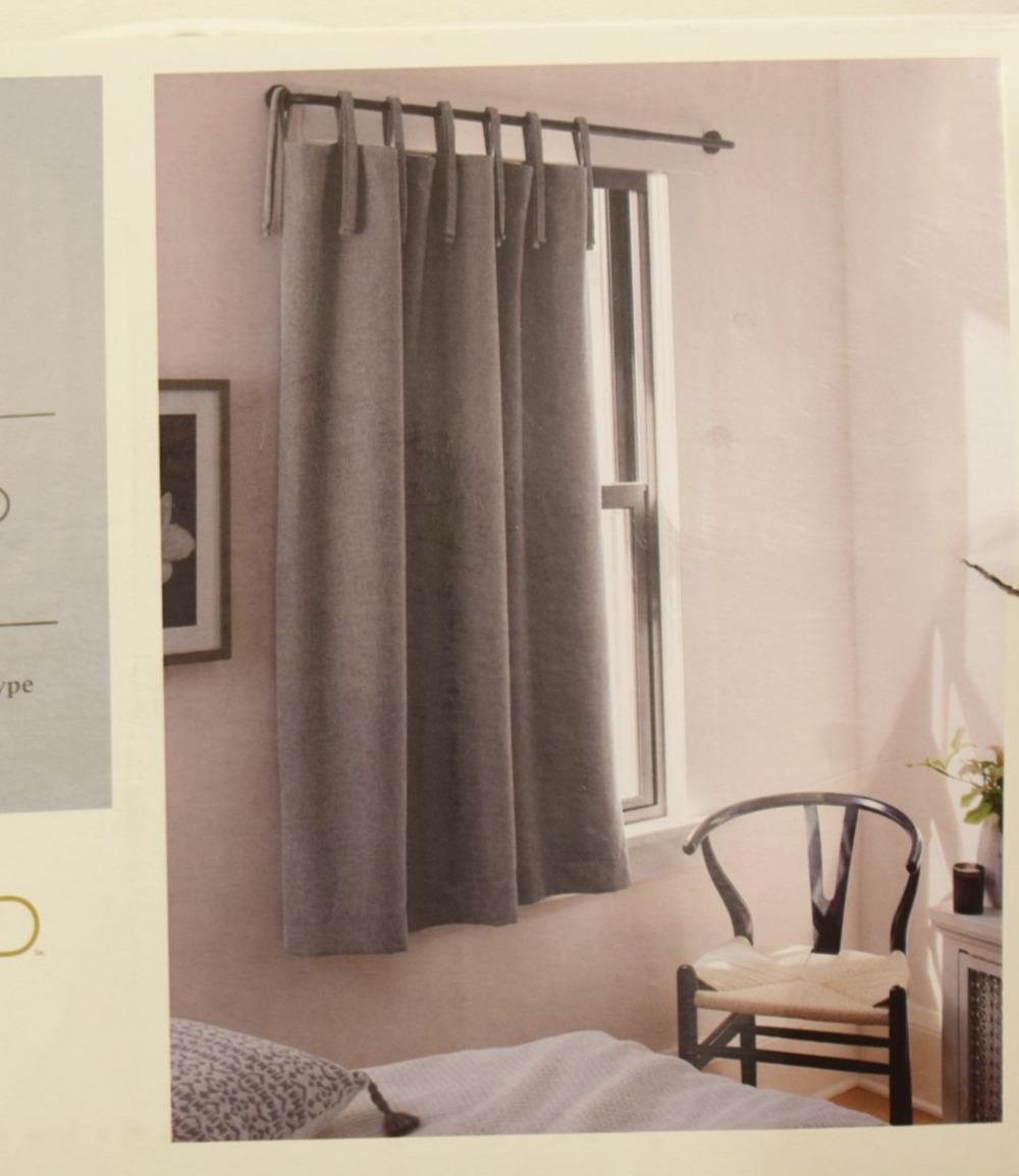 Threshold 50x63" Blackout Aruba Tie-Top Curtain Panel Gray*#